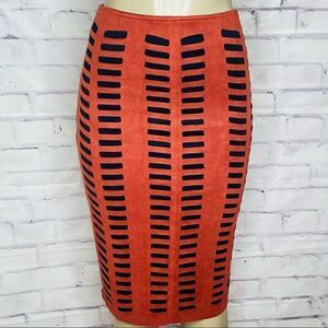 Do+Be burnt orange vegan leather skirt